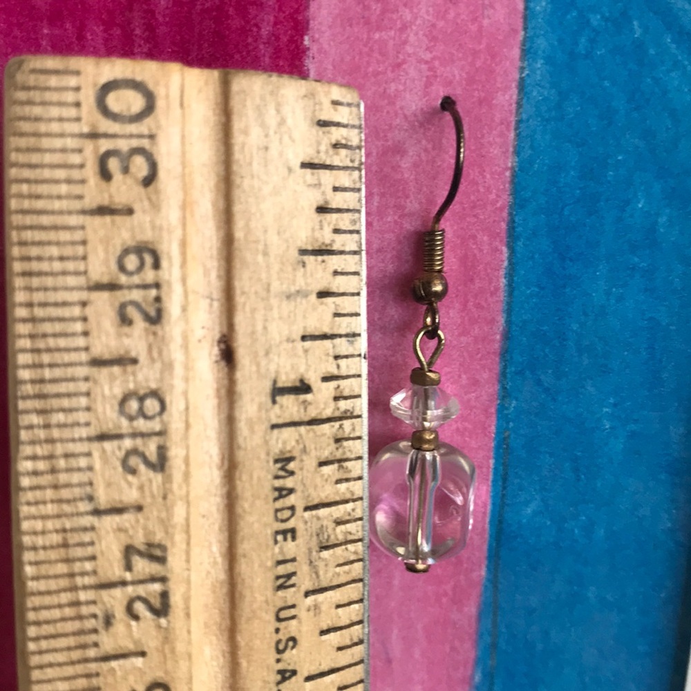 Handcrafted Glass Lampwork Bead Earrings | Gold, Bronze And Glass Beads Handmade - Picture 6 of 9